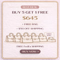 Order 5 pieces（ Giving one extra item is equivalent to receiving 6 items 50 dollars shipping fee off）